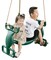 Outdoor Swingset Plastic Double Glider Playground Patio 2 Person Kids Fun Swing, Green